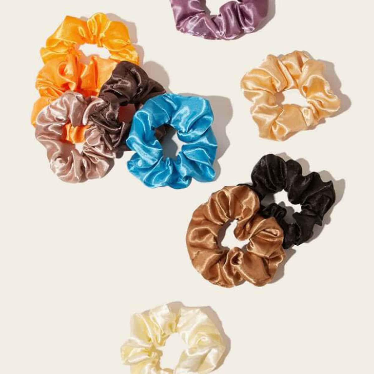 

10pcs Random Satin Scrunchie, Multicolor