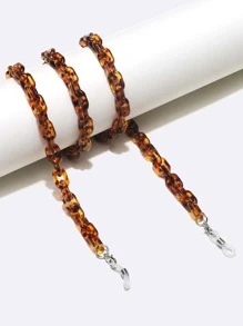 1 pieza Cadena para gafas de acrílico con estampado de leopardo, unisex - Multicolor - Ver 1