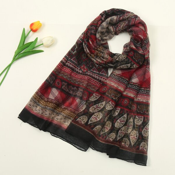 

Geometric Print Scarf, Multicolor