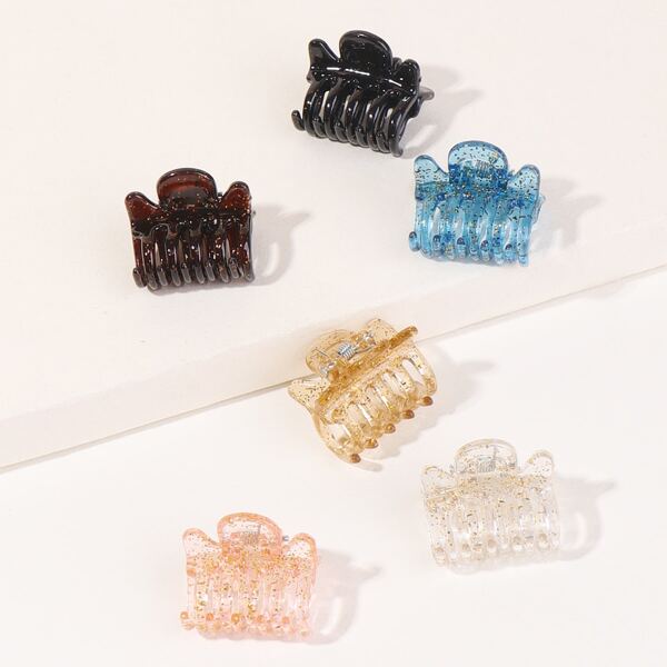 

6pcs Simple Hair Claw, Multicolor