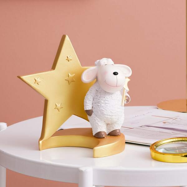

1pc Sheep Shaped Art Decoration, Multicolor