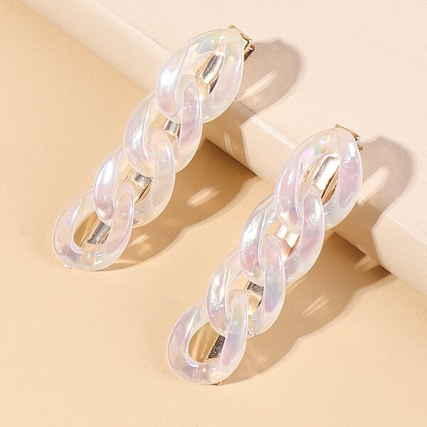 

2pcs Chain Design Hair Clip, Multicolor