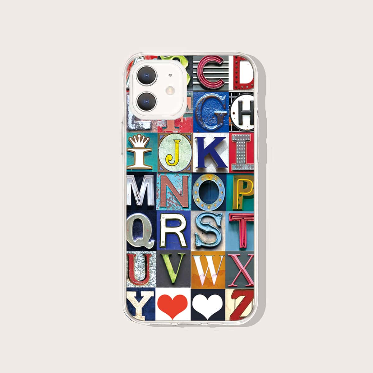 

Letter Graphic Phone Case, Multicolor