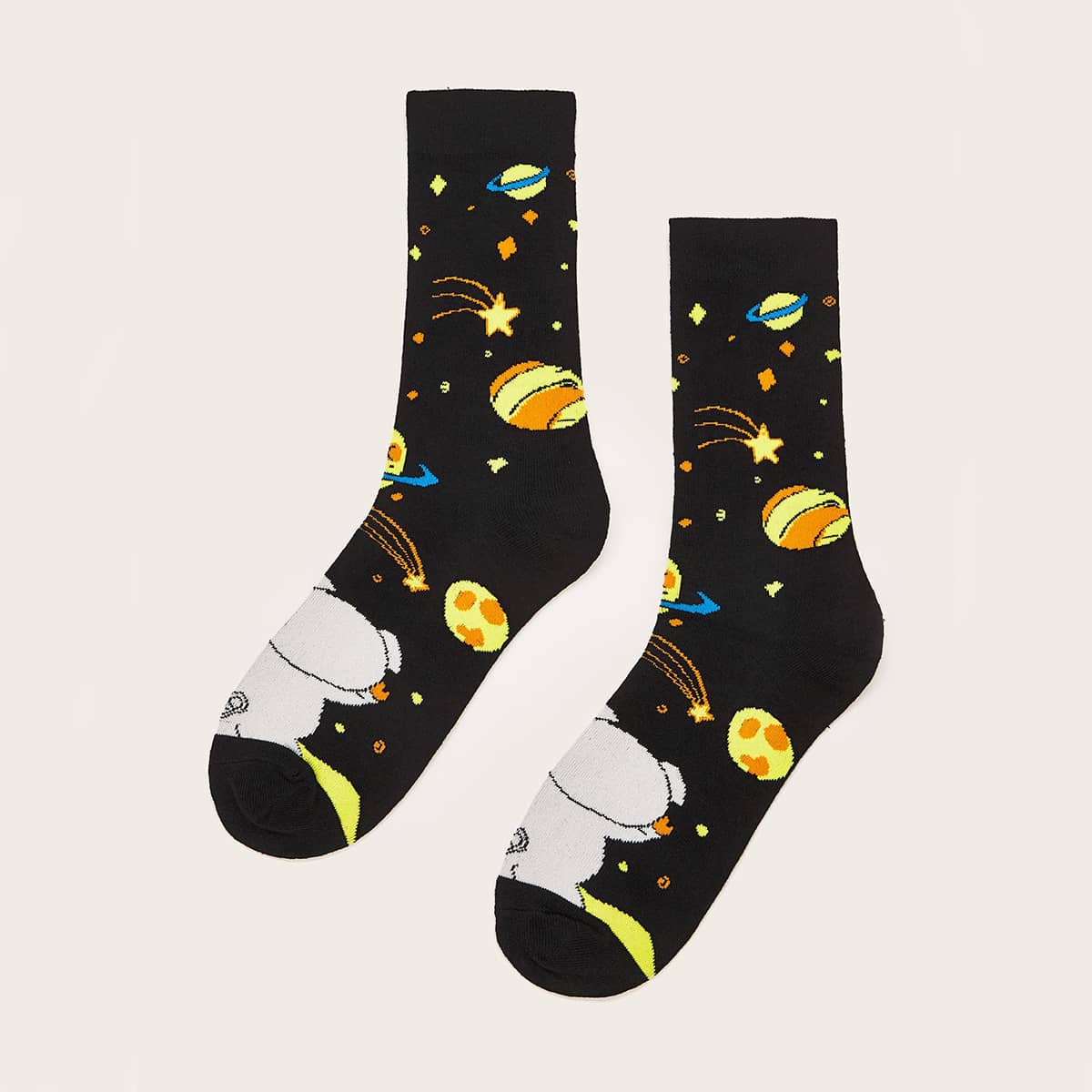 

Cartoon Graphic Crew Socks, Multicolor