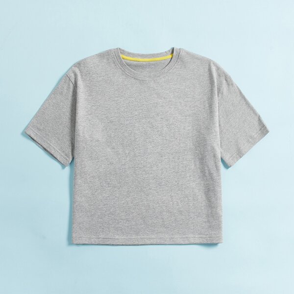 

Toddler Boys Drop Shoulder Solid Tee, Grey