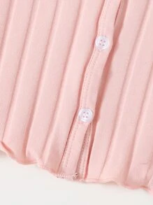 SHEIN EZwear 2 Packs Lettuce Trim Rib-Knit Tee - Multicolor - View 5