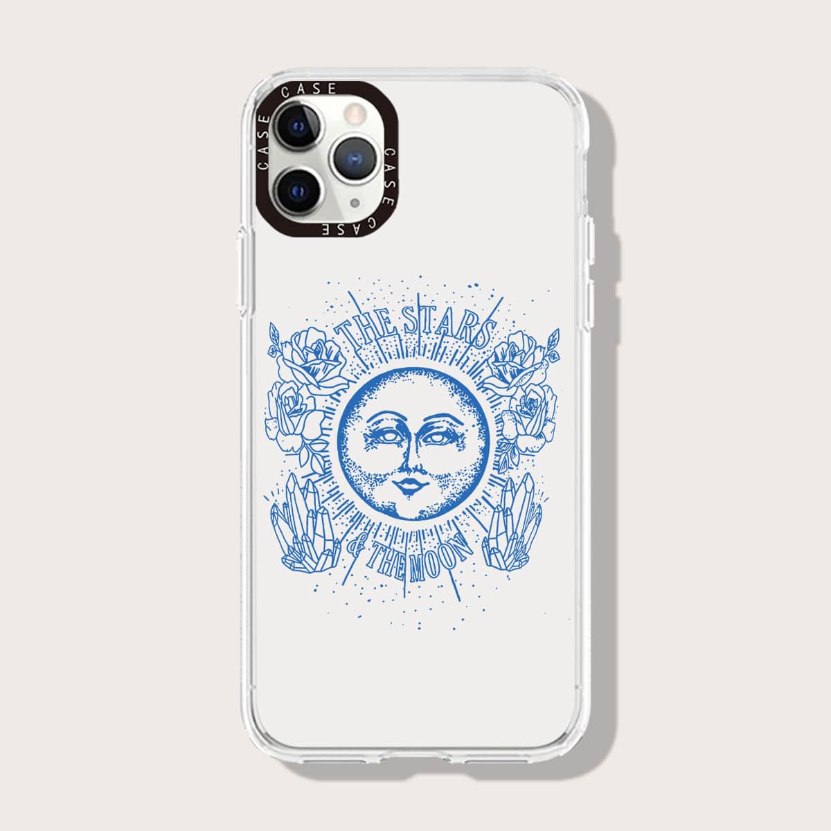 

1pc Graphic Phone Case, Clear