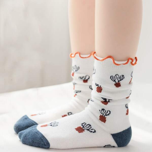 

Toddler Girls Cactus Print Socks, Multicolor
