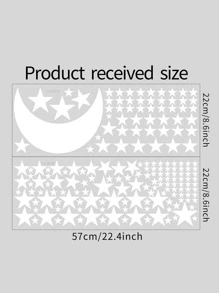 Kids Moon & Star Print Wall Sticker - trắng - Xem 2