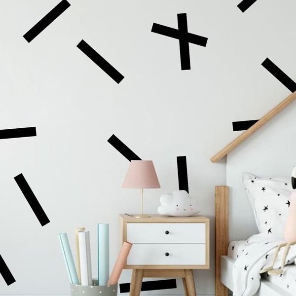 

Kids Rectangle Print Wall Sticker, Black