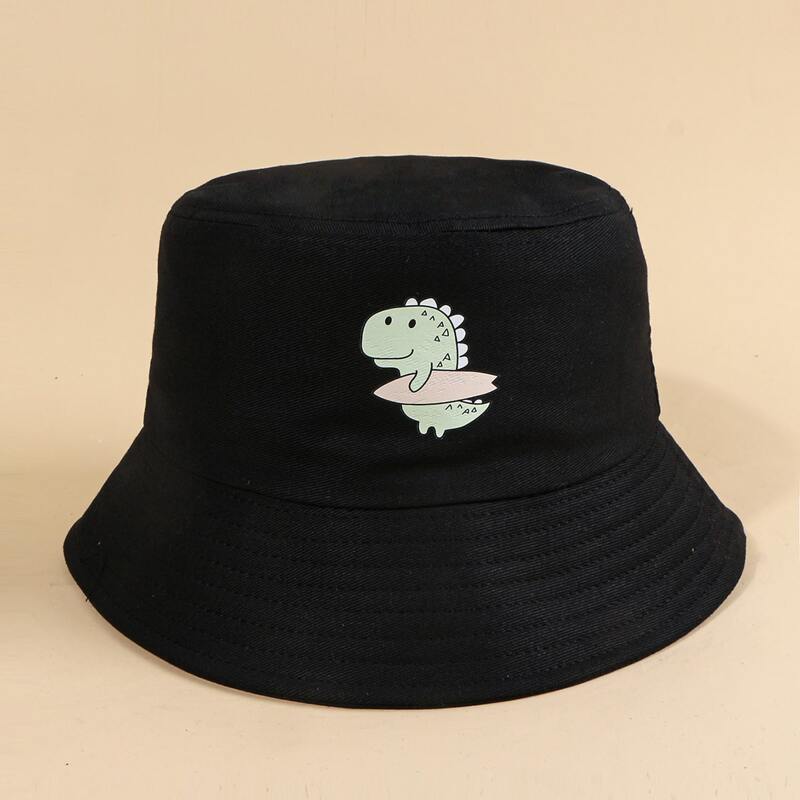 

Dinosaur Graphic Bucket Hat, Black