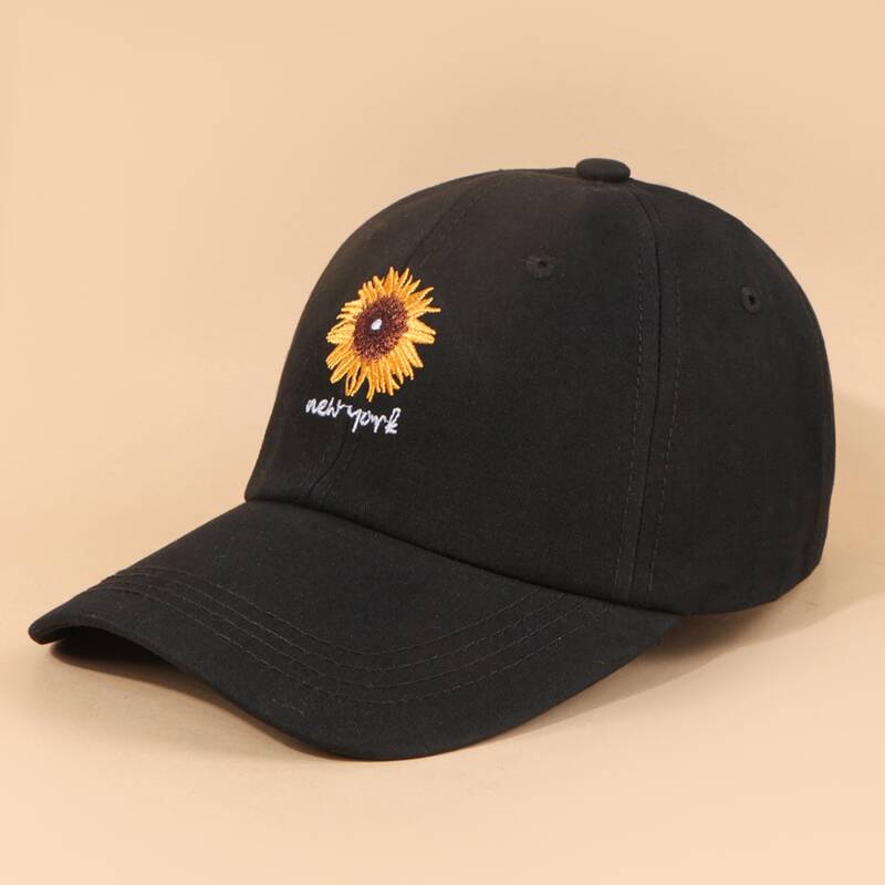 

Daisy Baseball Cap, Black