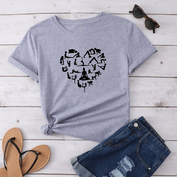 

Heart And Figure Graphic Tee, Grey