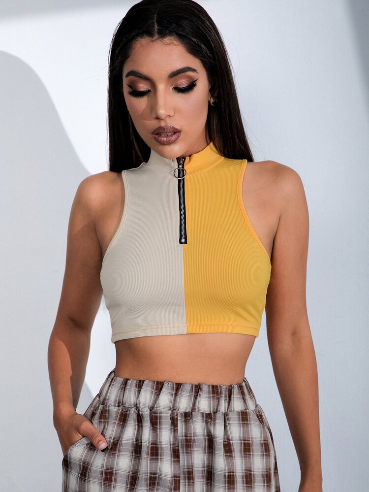 SHEIN Unity 拉鍊式雙色背心 - 彩色 - 查看 3