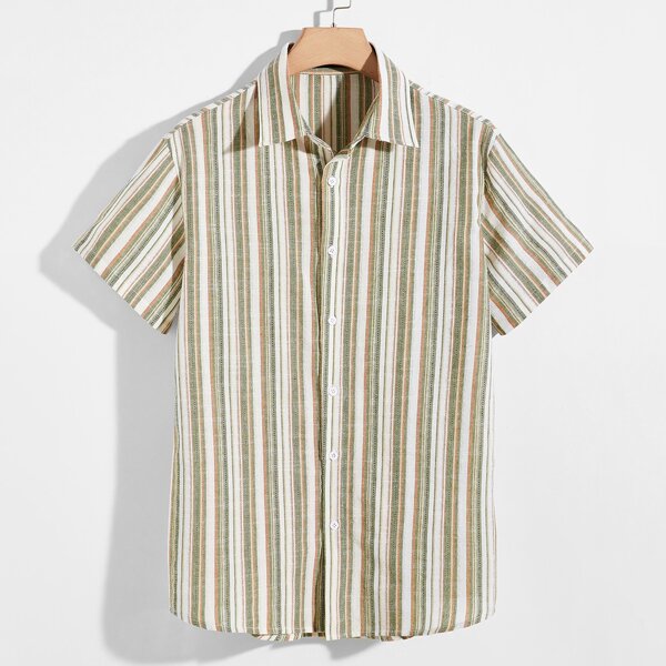 

Men Collared Striped Shirt, Multicolor