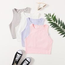 4 Pack Solid Sports Tank Top
