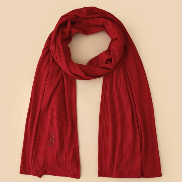 

1pc Solid Scarf, Red