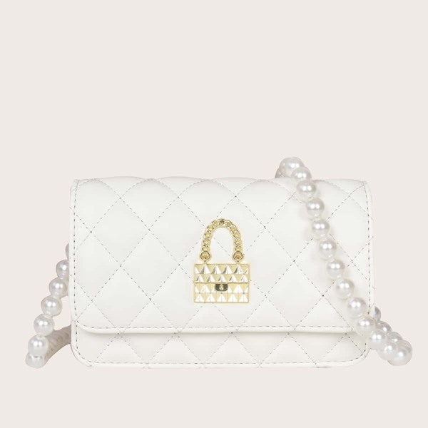 

Quilted Crossbody Bag, White