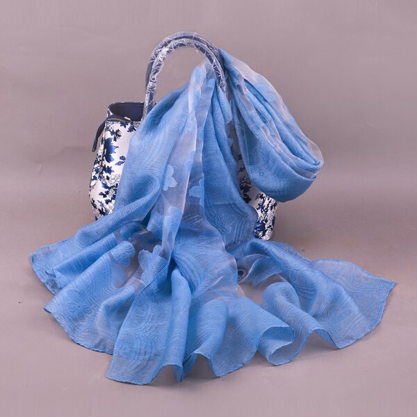 

Flower Pattern Scarf, Royal blue