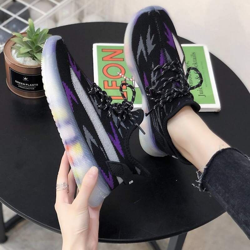 

Graphic Lace-up Knit Sneakers, Black