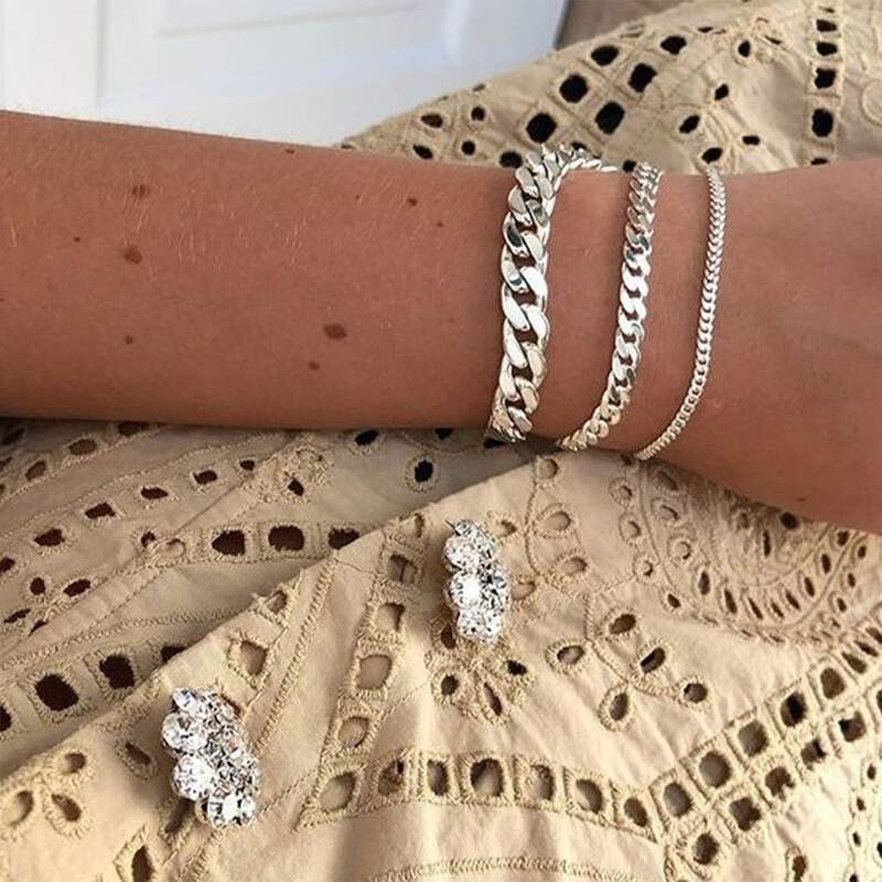 

3pcs Minimalist Chain Bracelet, Silver