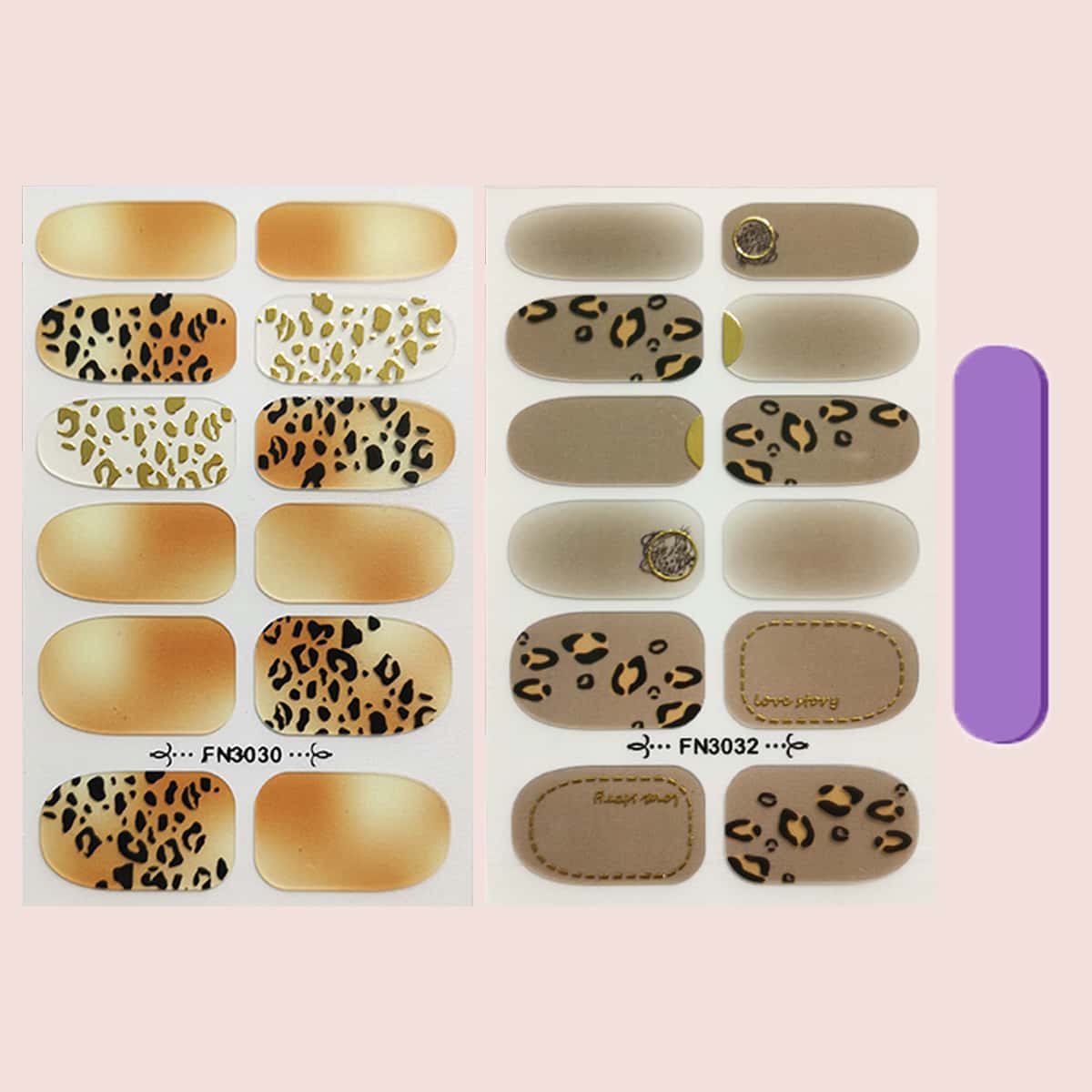 

2sheets Leopard Nail Art Sticker, Multicolor
