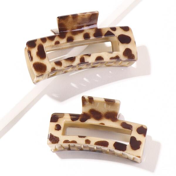 

2pcs Graphic Hair Claw, Multicolor