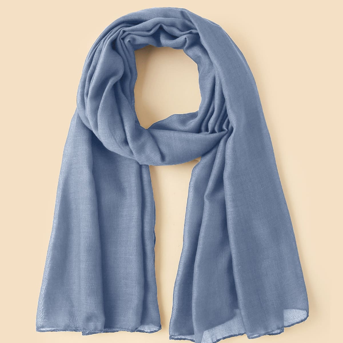 

1pc Solid Scarf, Blue
