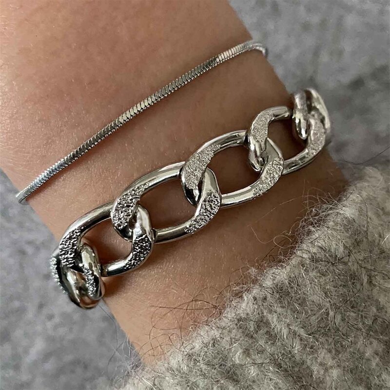 2pcs Minimalist Bracelet, Silver