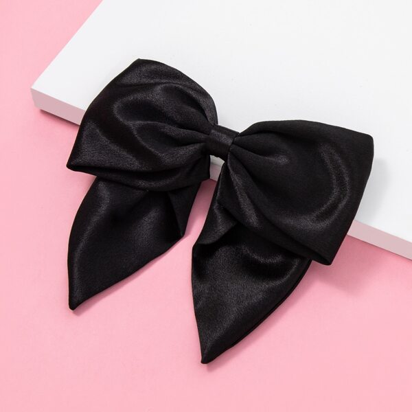 

Girls Bow Knot Decor Hair Clip, Black