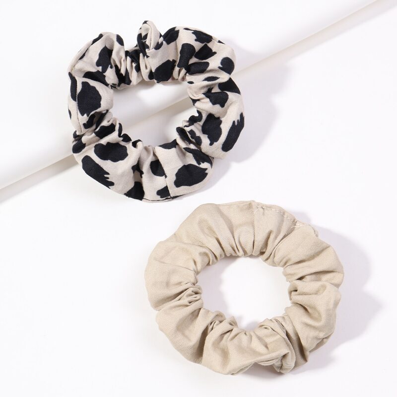 

2pcs Simple Scrunchies, Multicolor
