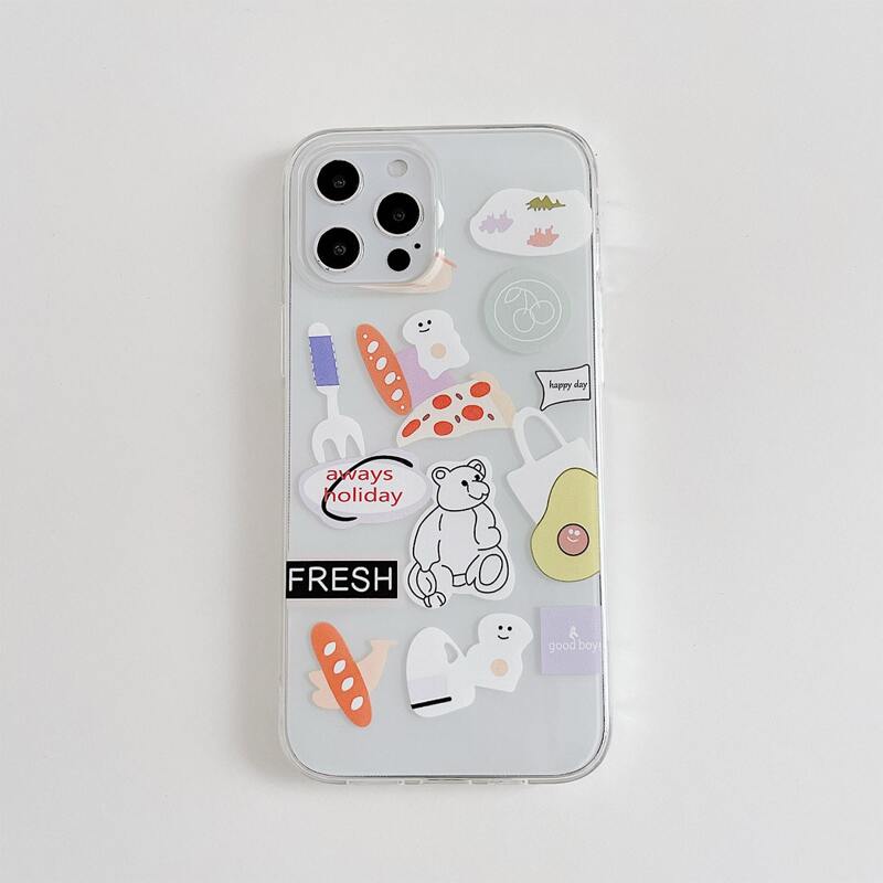 

Cartoon Graphic Phone Case, Clear