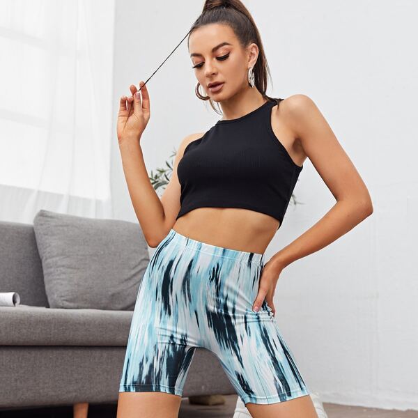 

All Over Print Biker Shorts, Multicolor