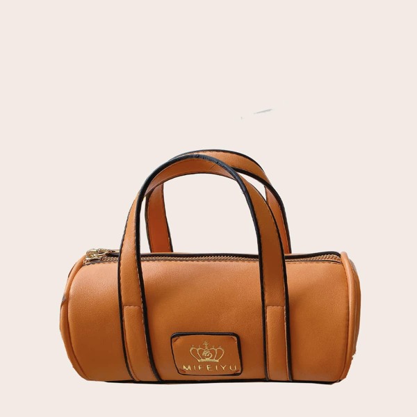 

Crown Print Boston Bag, Orange