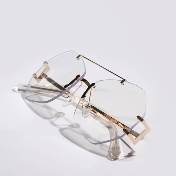 

Geometric Lens Rimless Eyeglasses