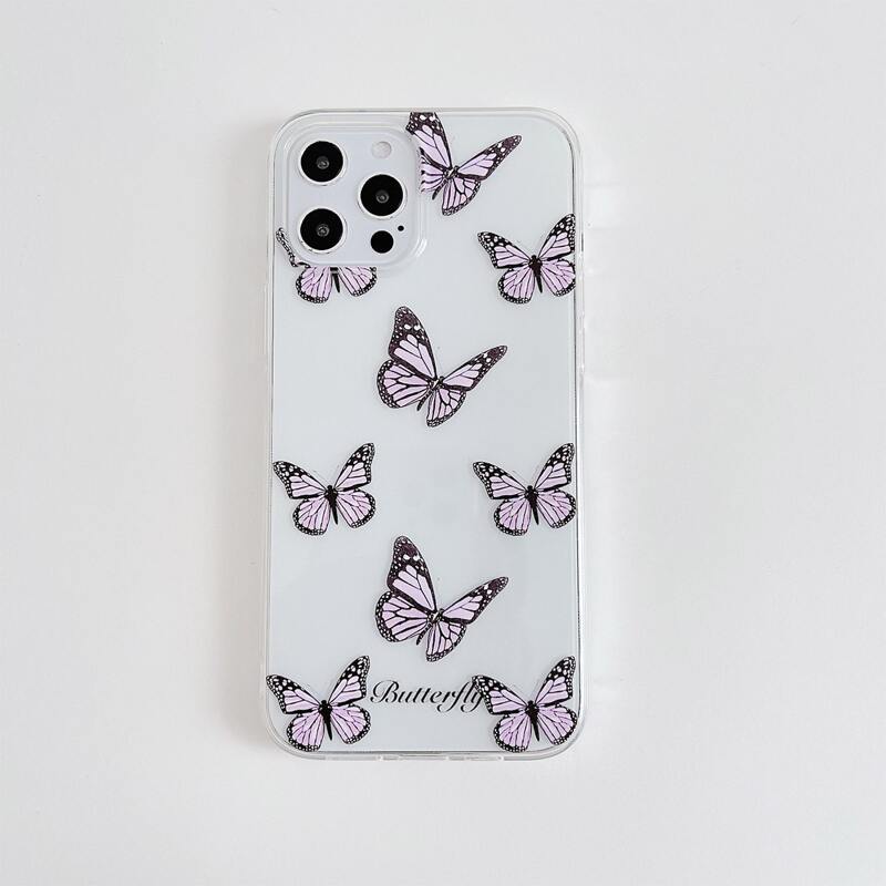 

Butterfly Print Phone Case, Clear