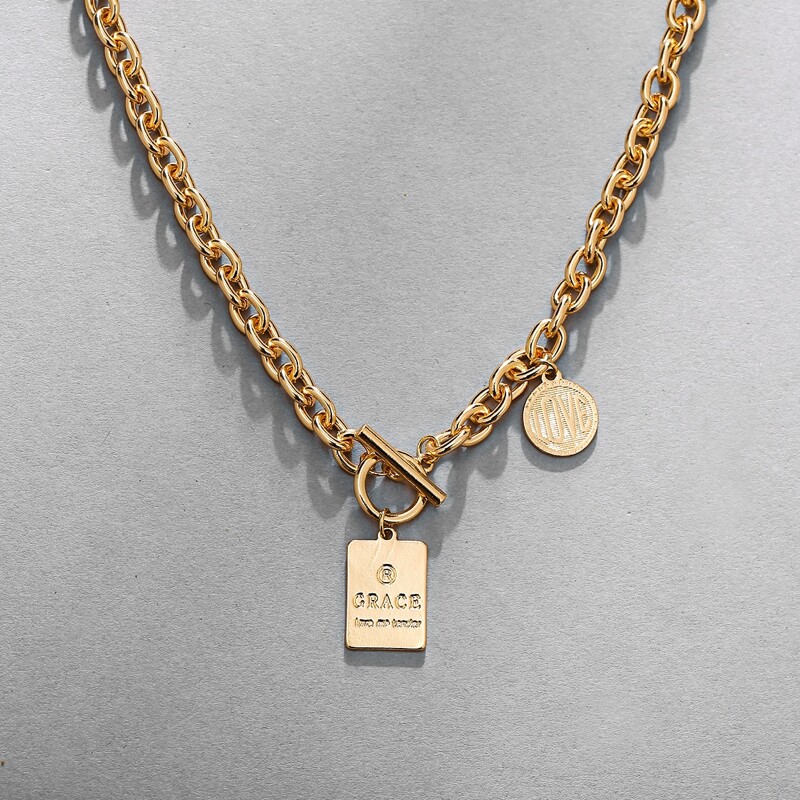 

Letter Chain Necklace, Gold