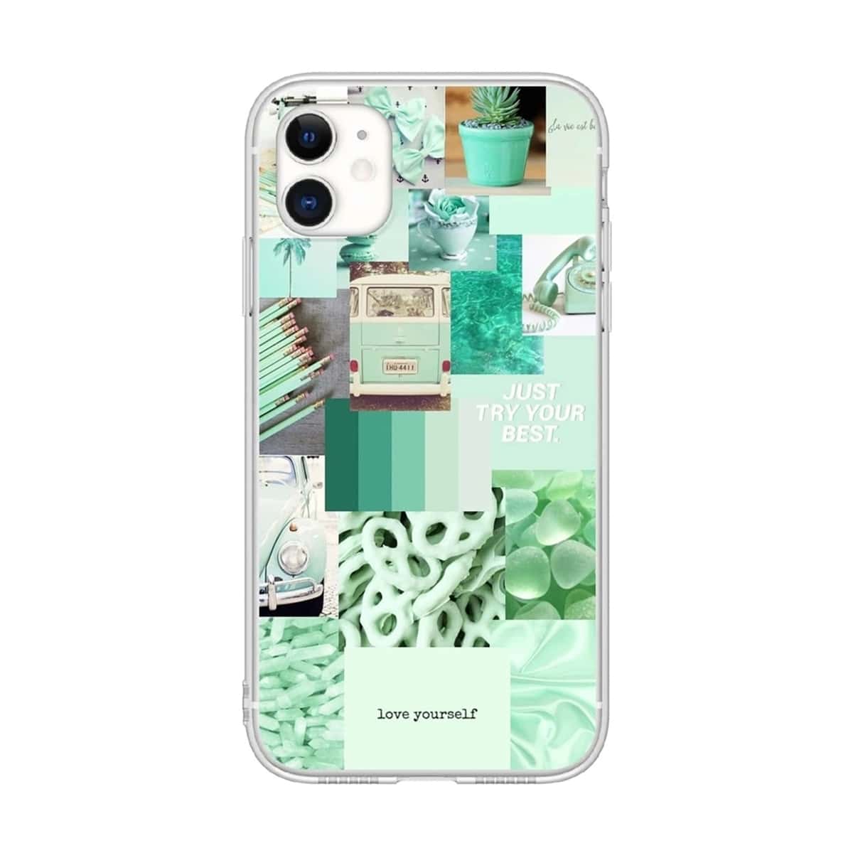 

Aesthetic Collage Phone Case, Green
