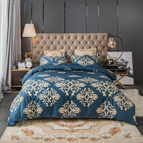 

Baroque Pattern Duvet Cover Set Without Filler, Multicolor