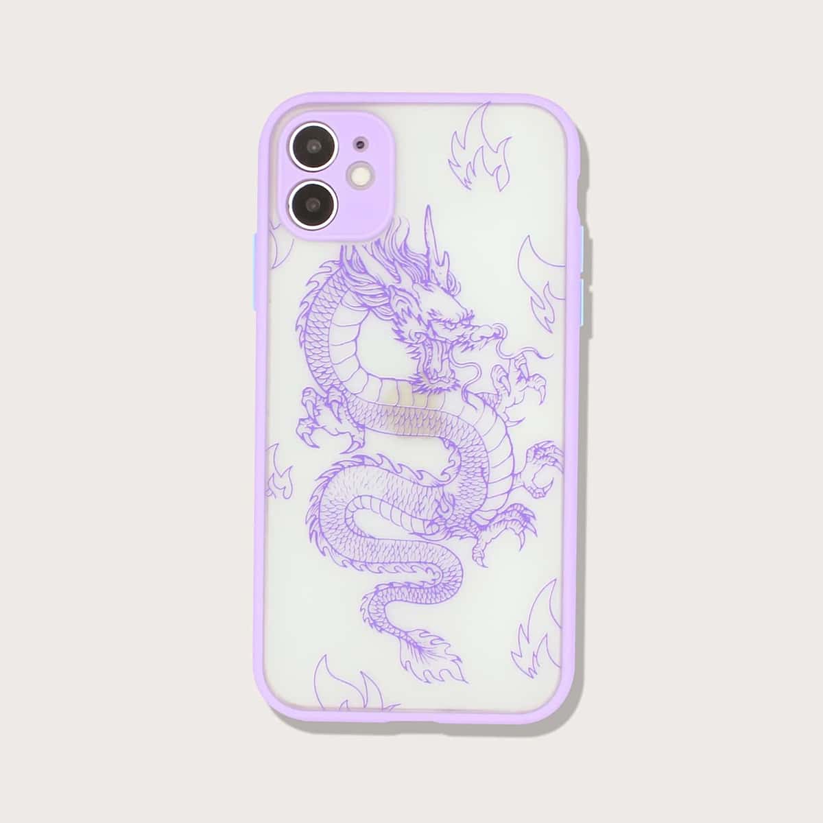 

Dragon Print Phone Case, Lilac purple