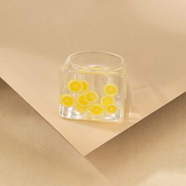 

Fruit Pattern Clear Ring, Yellow