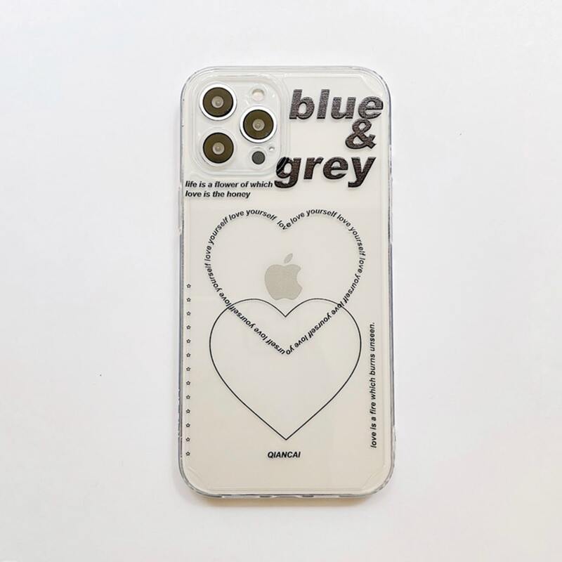 

2pcs Heart Clear Phone Case