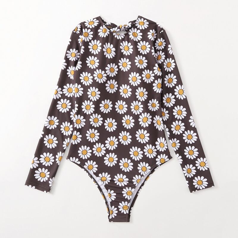 

Daisy Print One Piece Swimsuit, Multicolor