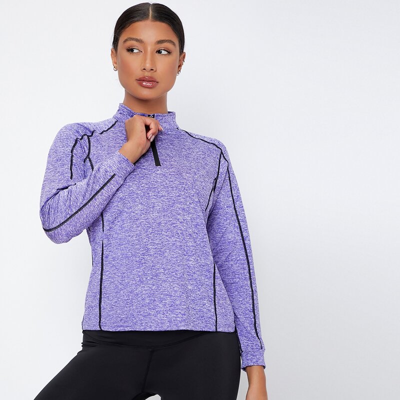 

Quarter Zip Space Dye High Stretch Sports Sweatshirt, Violet purple