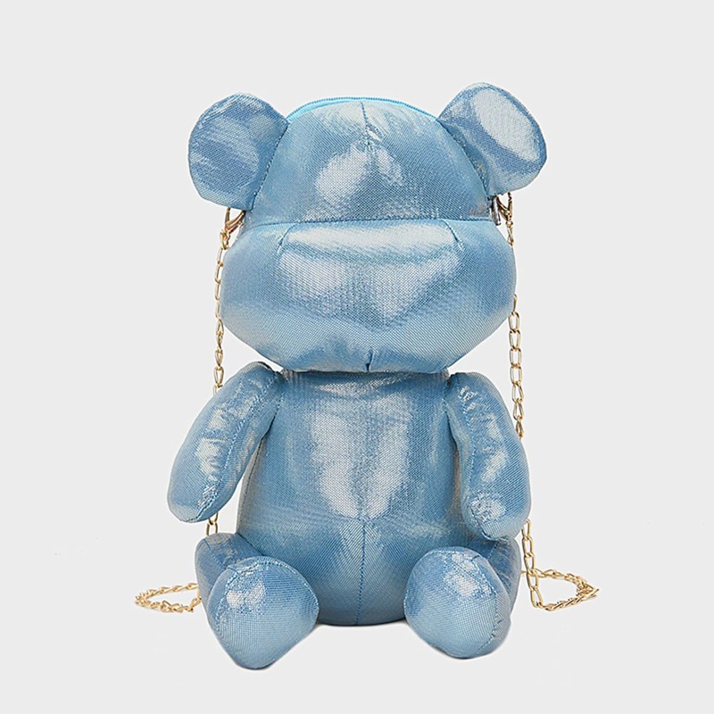 

Holographic Bear Crossbody Bag, Blue