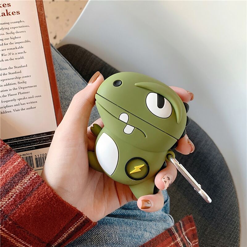 

Cartoon Dinosaur Design Airpods Case, Green