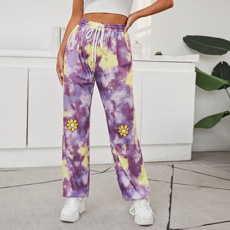 

Drawstring Waist Tie Dye Joggers, Multicolor