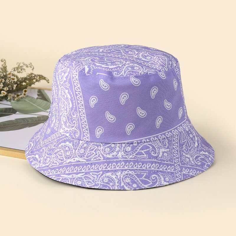 

Paisley Pattern Bucket Hat, Mauve purple