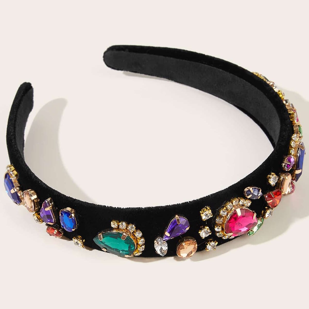 

1pc Rhinestone Hair Hoop, Black