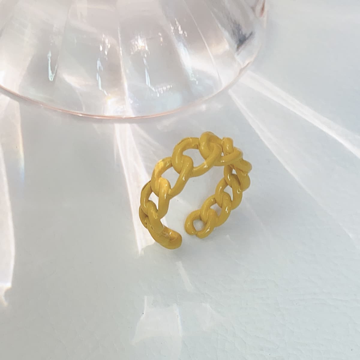 

Chain Design Cuff Ring, Yellow
